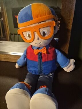 Blippi Get Ready & Play 20-inch Interactive Talking Plush Toy - Learn to Dress!